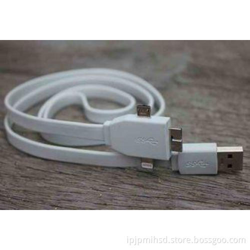 Flat Noodle Micro USB Sync Cable / 3 In 1 Usb Charging Cabl